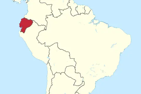 Map: Ecuador in South America Mini Map Rivers