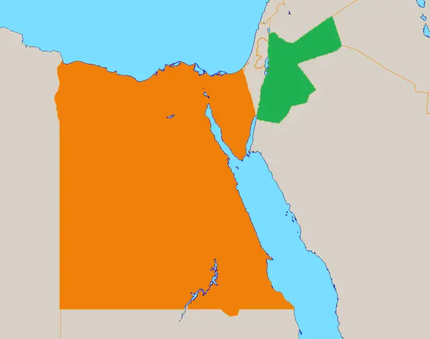 Map: Egypt Jordan Map