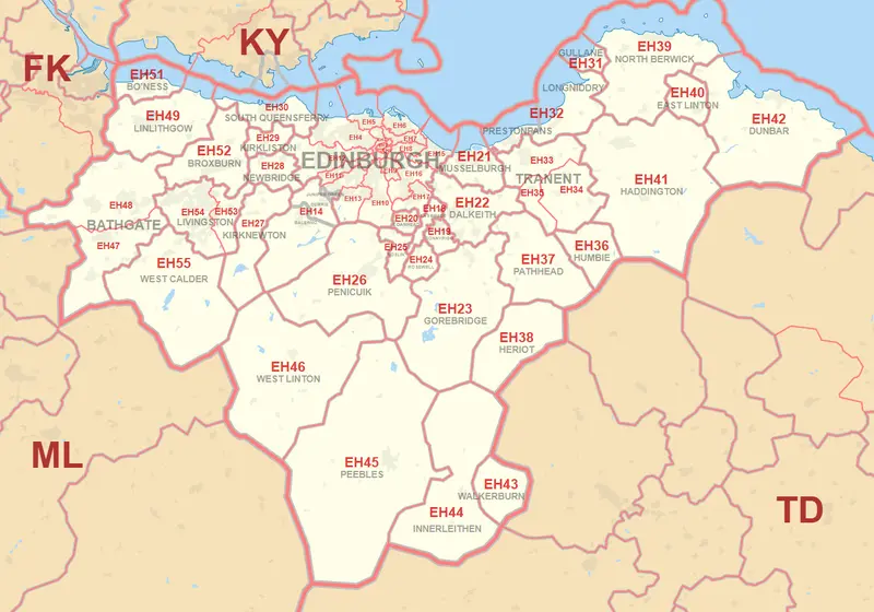 Map: Eh Postcode Area Map