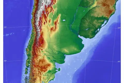 Map: Elevation Map of Argentina
