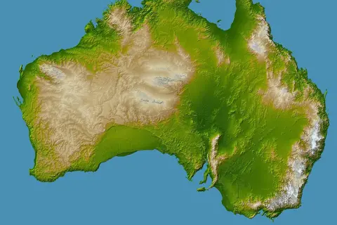 Map: Elevation Map of Australia