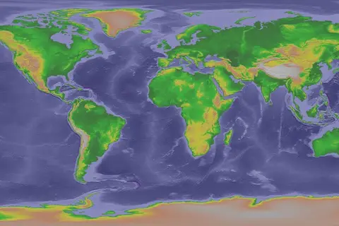 Map: Elevation Map of the World