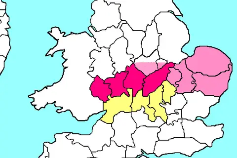 Map: Englishsouthmidlandscounties Map