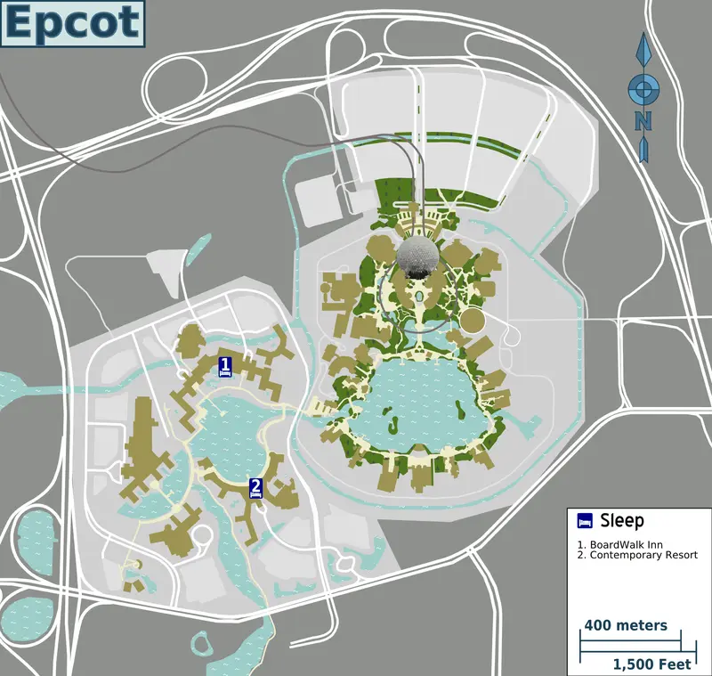 Map: Epcot and Resorts Map