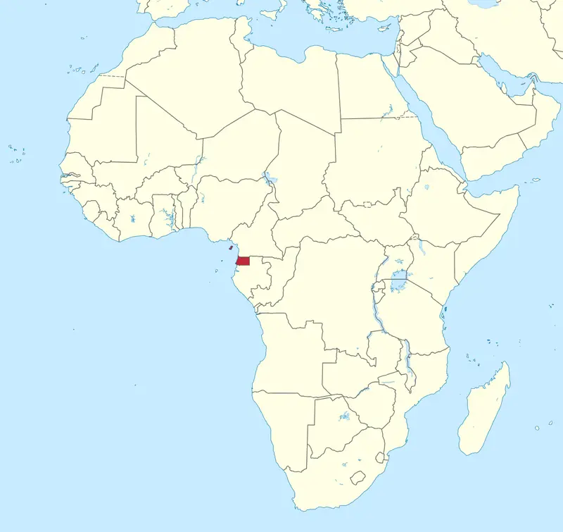 Map: Equatorial Guinea in Africa Mini Map Rivers