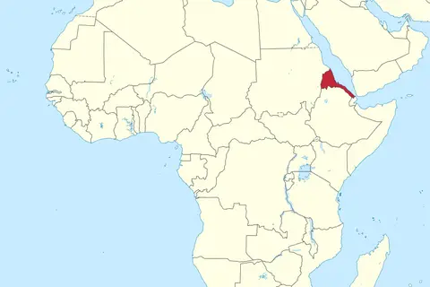 Map: Eritrea in Africa Mini Map Rivers