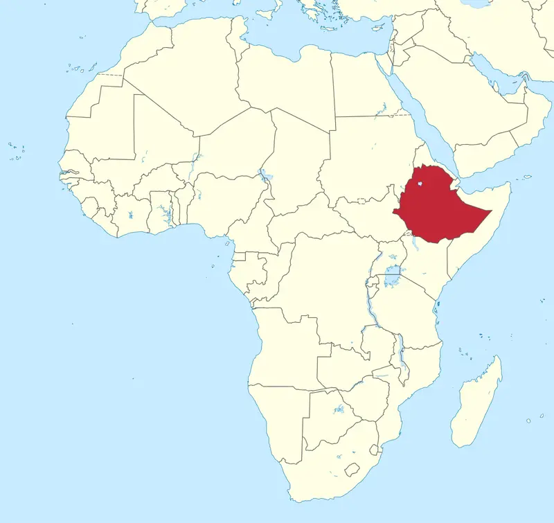 Map: Ethiopia in Africa Mini Map Rivers