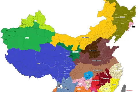 Map: Ethnolinguistic Based on Roughly Distribution Map of China