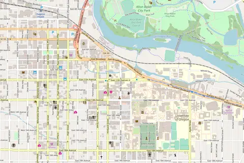 Map: Eugene Oregon Downtown Openstreet Map