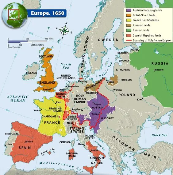 Map: Europe, 1650