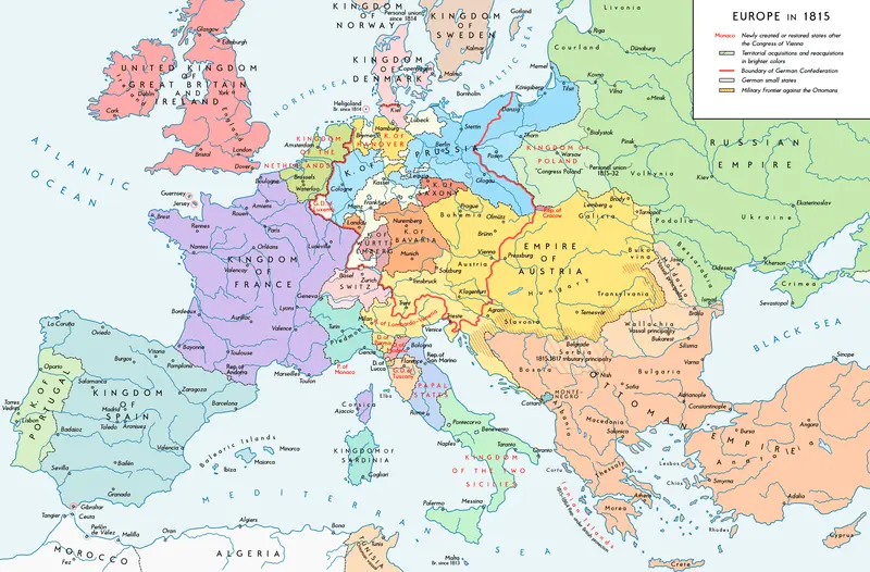 Map: Europe 1815 Map En