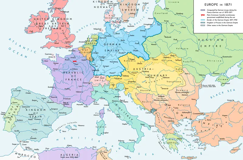 Map: Europe 1871 Map En