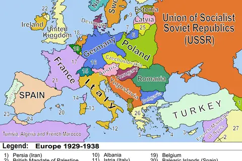 Map: Europe 19291938 Political Map
