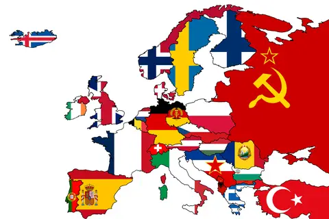 Map: Europe 1980 Flagmap