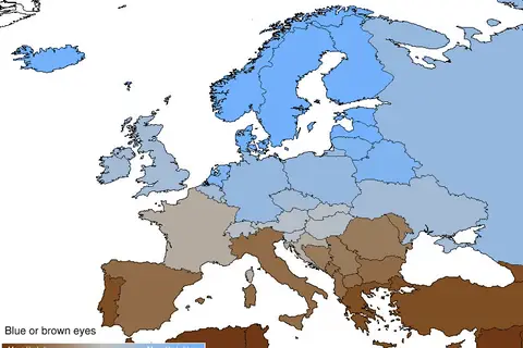 Map: Europe – Blue Eyes vs Brown Eyes [807 x 561]