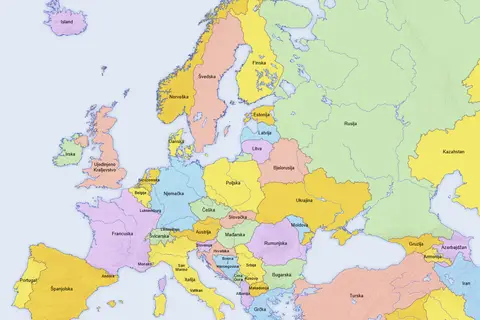 Map: Europe Countries Map 2 Hr