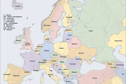 Map: Europe Countries Map Pl