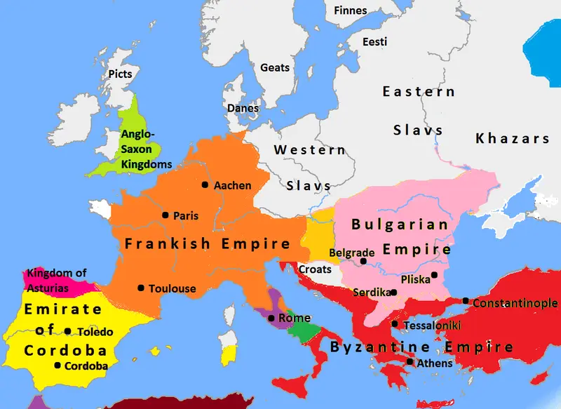 Map: Europe in 814 Map