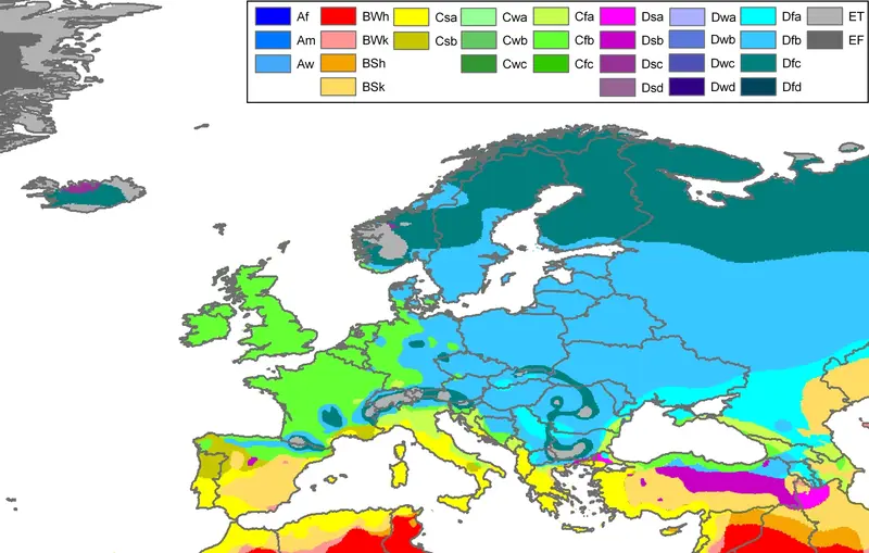 Map: Europe Kppen Map