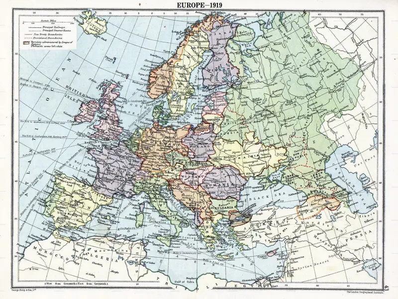 Map: Europe Map 1919