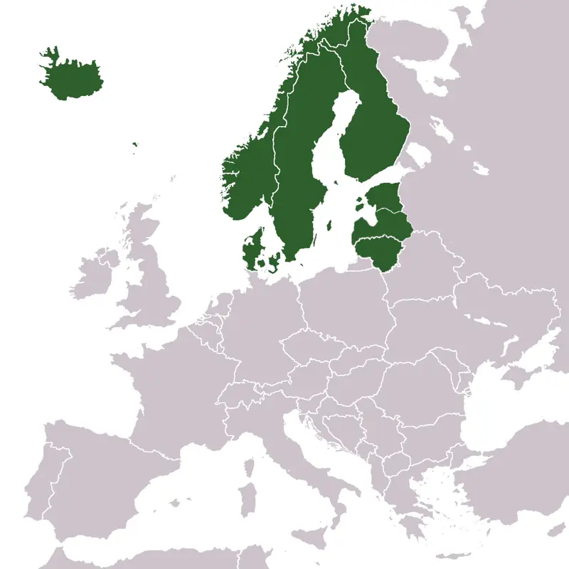 Map: Europe Northeuropean Countries Map
