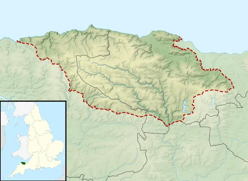 Map: Exmoor National Park Uk Relief Location Map
