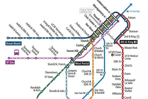 Map: February 2022 Muni Metro Map