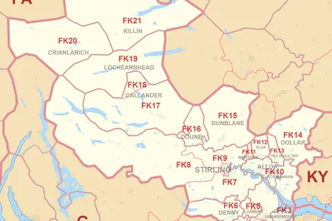 Map: Fk Postcode Area Map