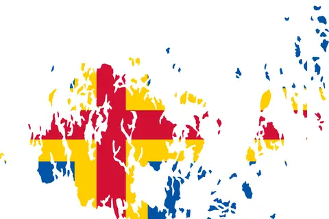 Map: Flag Map of Aland