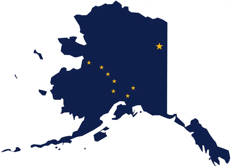 Map: Flag Map of Alaska