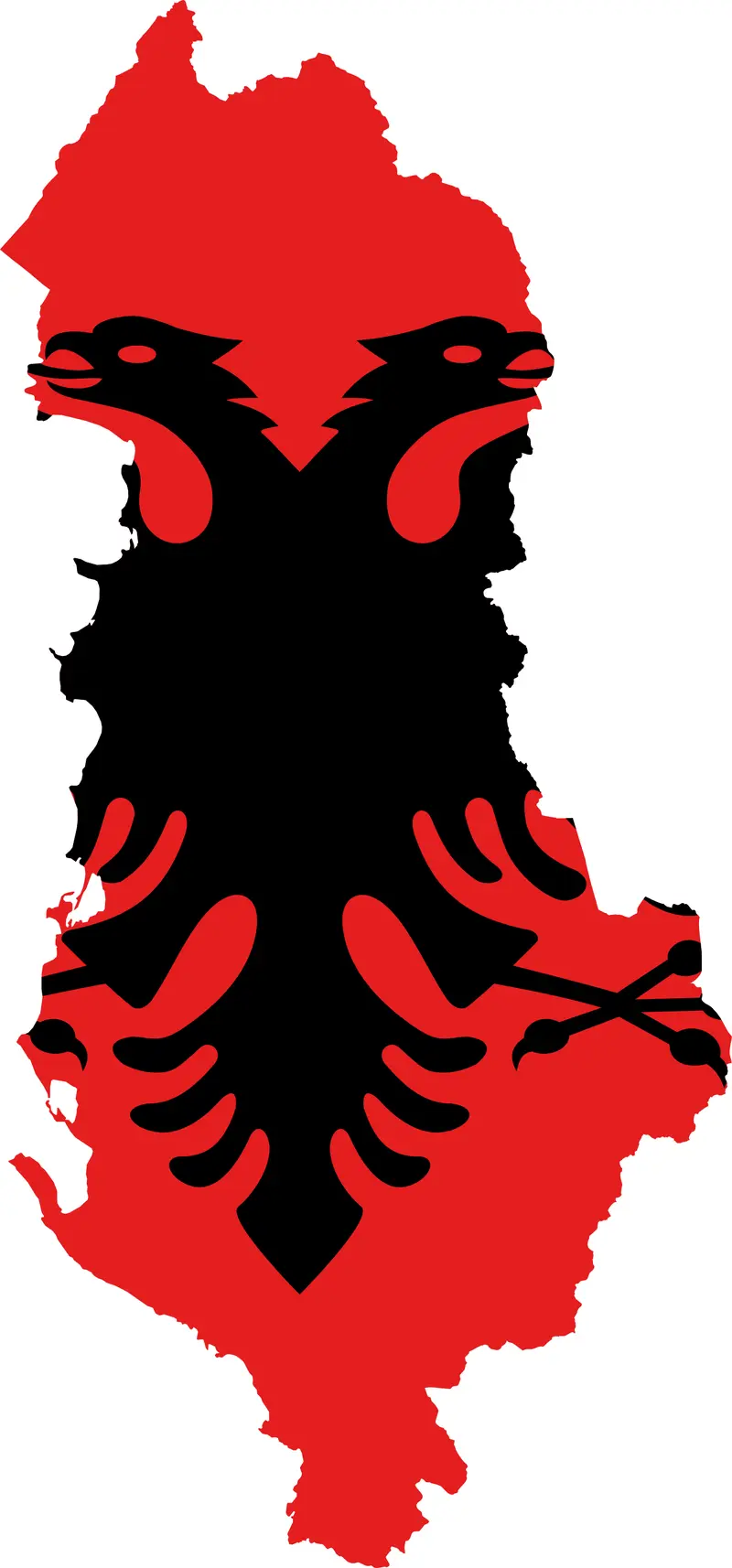Map: Flag Map of Albania
