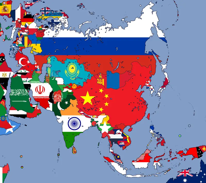 Map: Flag Map of Asia