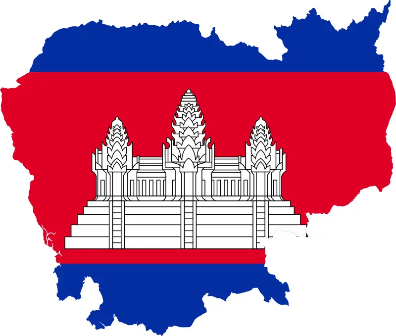 Map: Flag Map of Cambodia