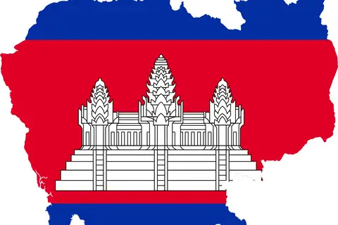 Map: Flag Map of Cambodia