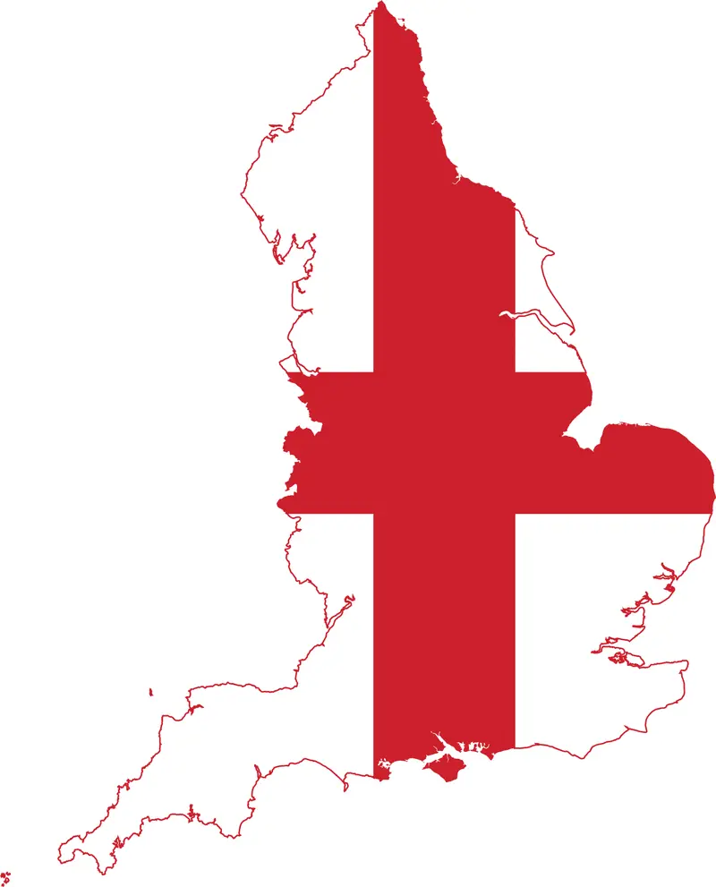 Map: Flag Map of England
