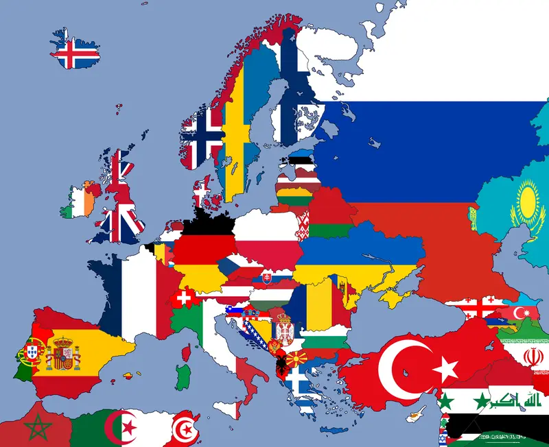 Map: Flag Map of Europe