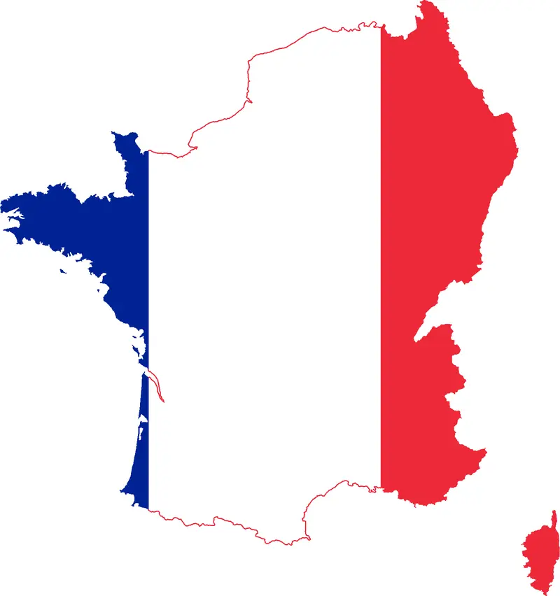 Map: Flag Map of French First Republic 1792 1804