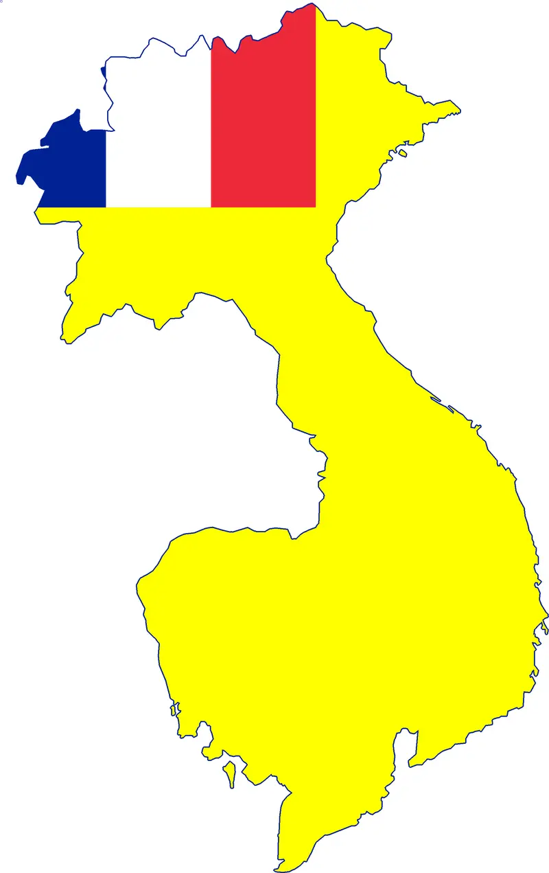 Map: Flag Map of French Indochina 1887 1954