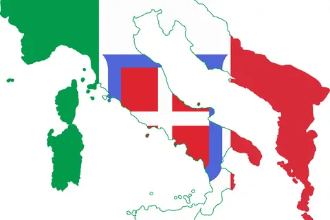 Map: Flag Map of Greater Italy Kingdom of Italy