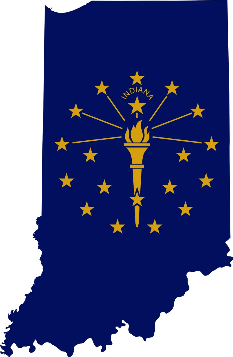 Map: Flag Map of Indiana