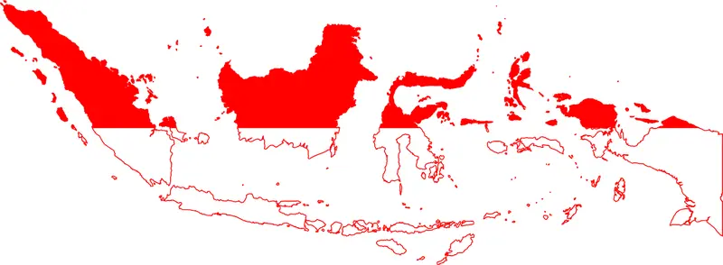 Map: Flag Map of Indonesia