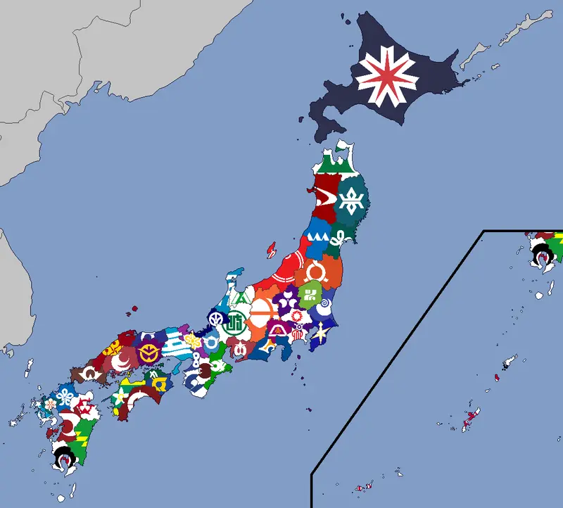 Map: Flag Map of Japanese Prefectures