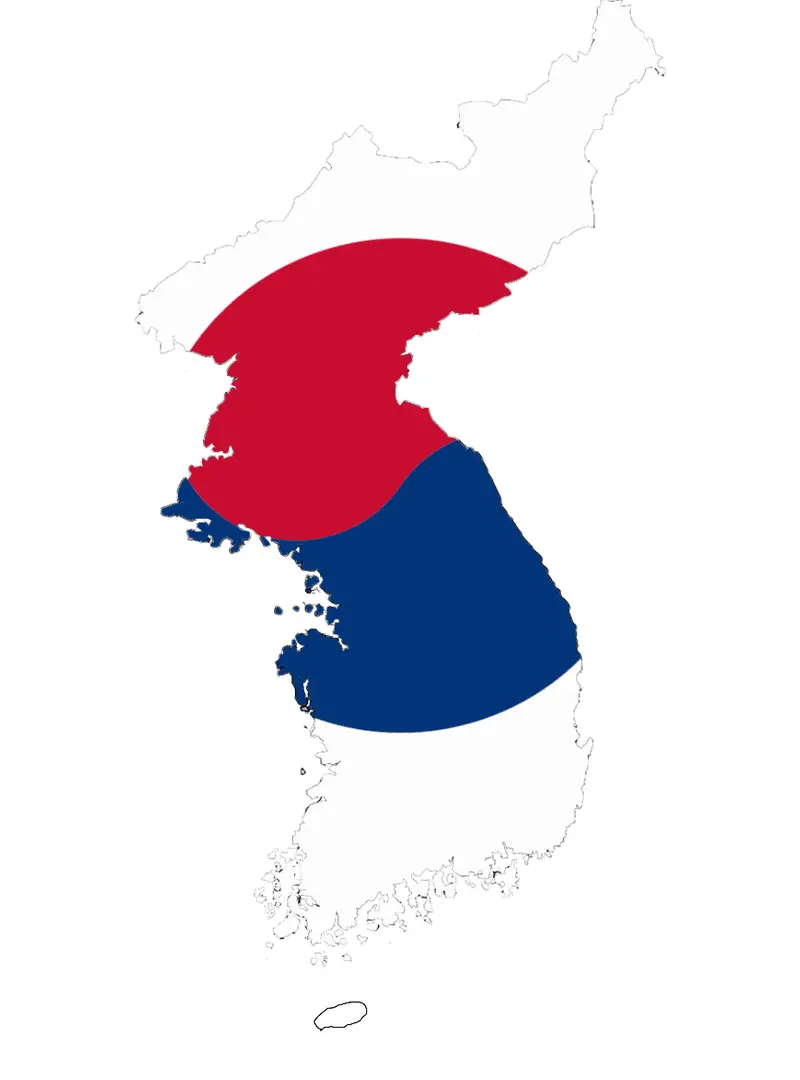 Map: Flag Map of Korea South Korea