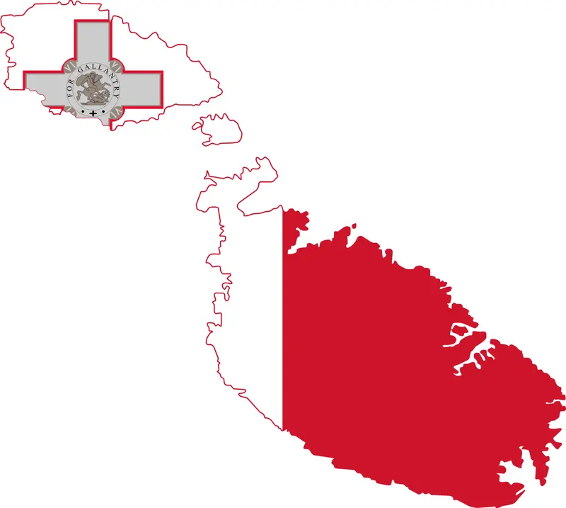 Map: Flag Map of Malta