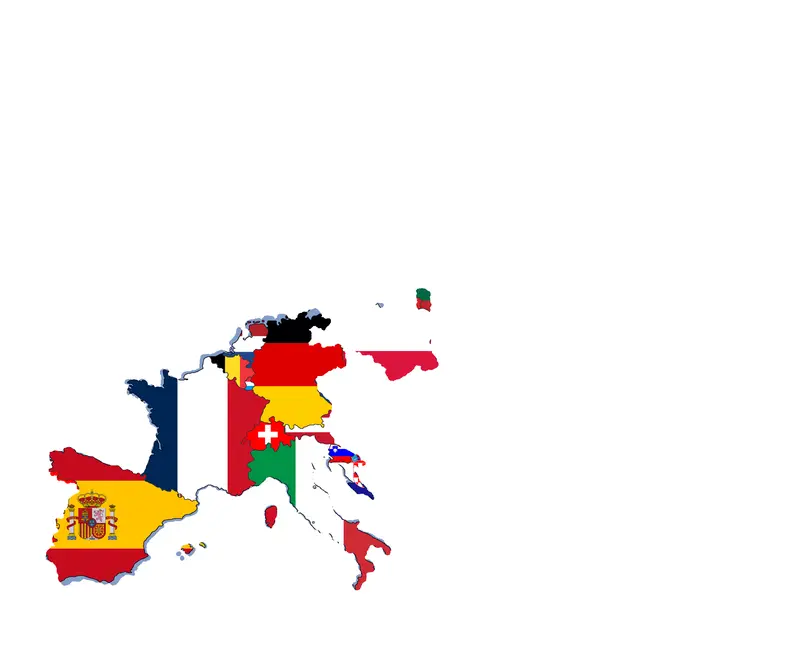 Map: Flag Map of Modern Day First French Empire