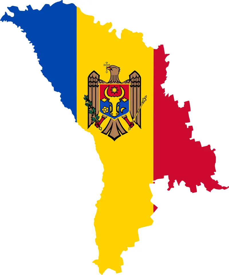 Map: Flag Map of Moldova