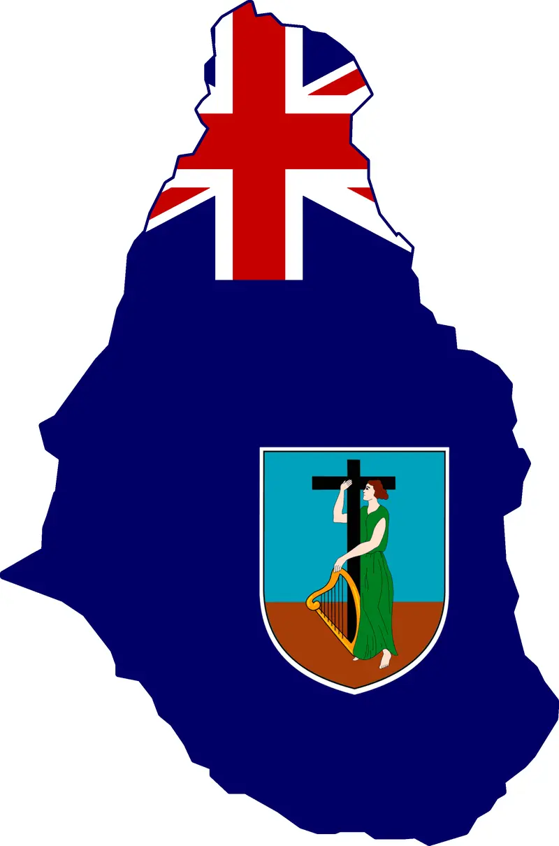 Map: Flag Map of Montserrat