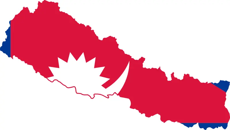Map: Flag Map of Nepal