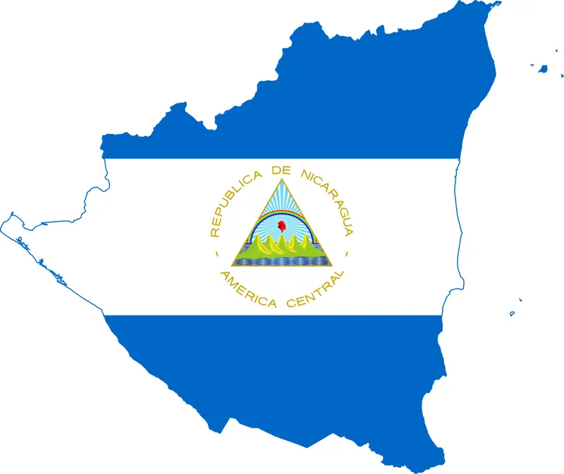 Map: Flag Map of Nicaragua