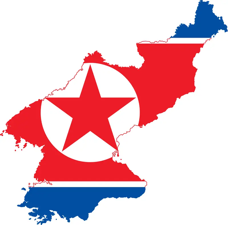 Map: Flag Map of North Korea